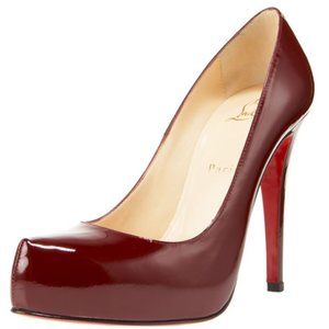 Christian Louboutin Bordeaux Rolando Pumps Sz 36 Patent Leather Stiletto Heels